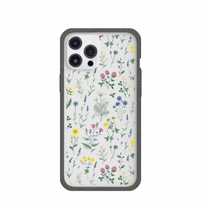 Smooth Detail Gift Choice Clear Shadow Blooms iPhone 12 Pro Max Case With Black Ridge
