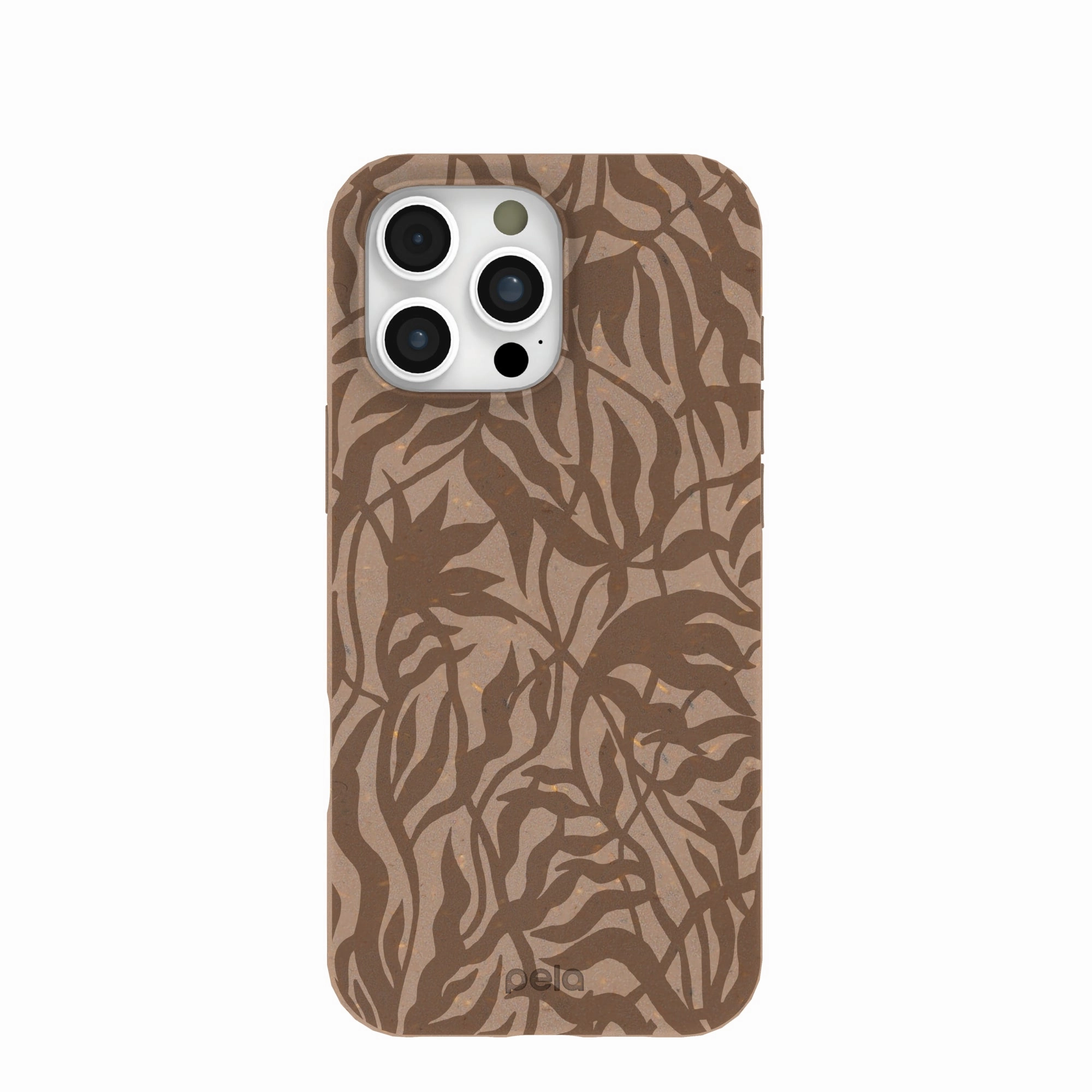 Chocolate Brown Rustic Leaves iPhone 16 Pro Max Case Portable Layer