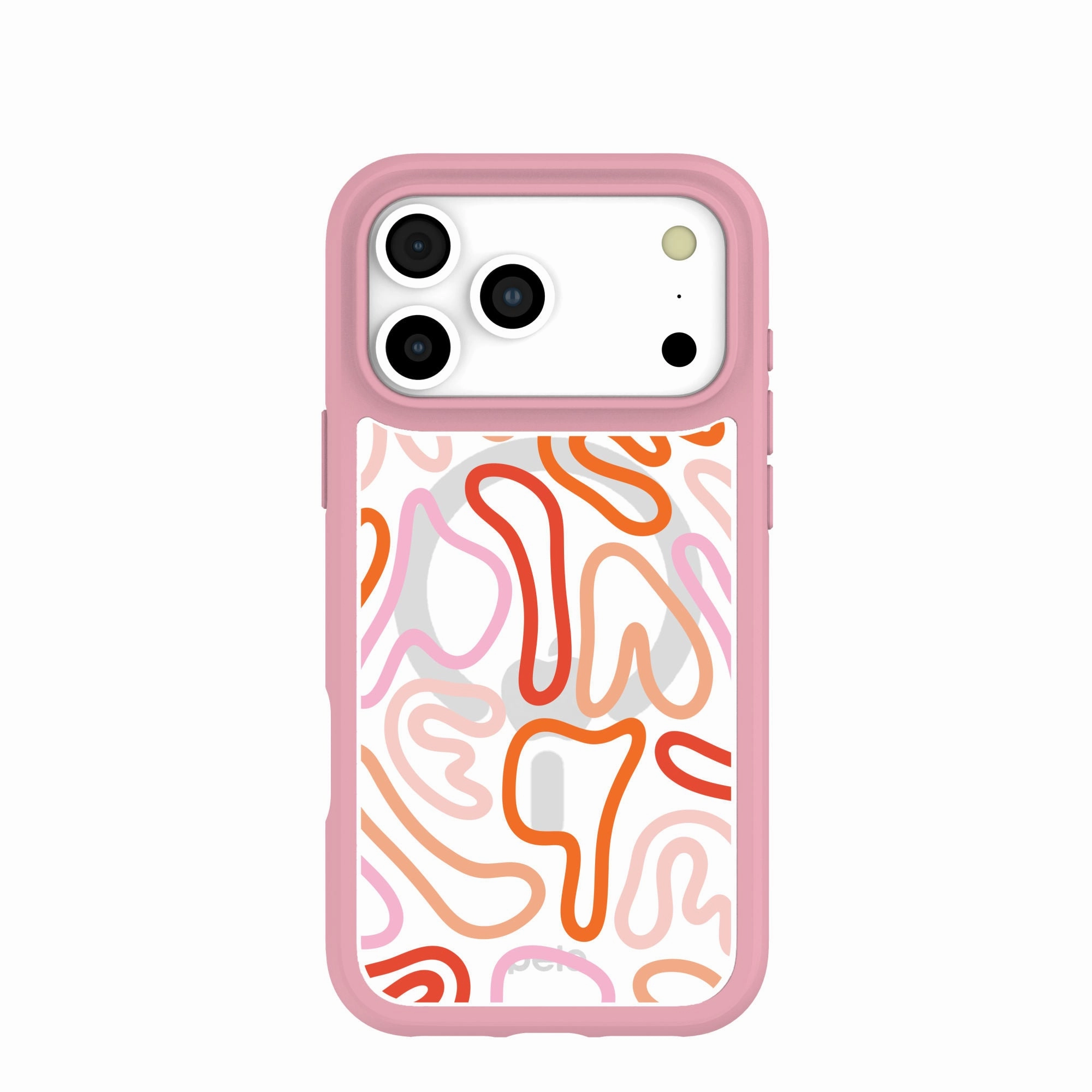 Compact Build Clear Sweet Doodles iPhone 17 Pro Max Case With Petal Pink Ridge (MagSafe included)