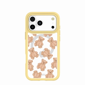 Clear Teddy Love iPhone 17 Pro Max Case With Sunbeam Ridge (MagSafe included) Hybrid Build Texture