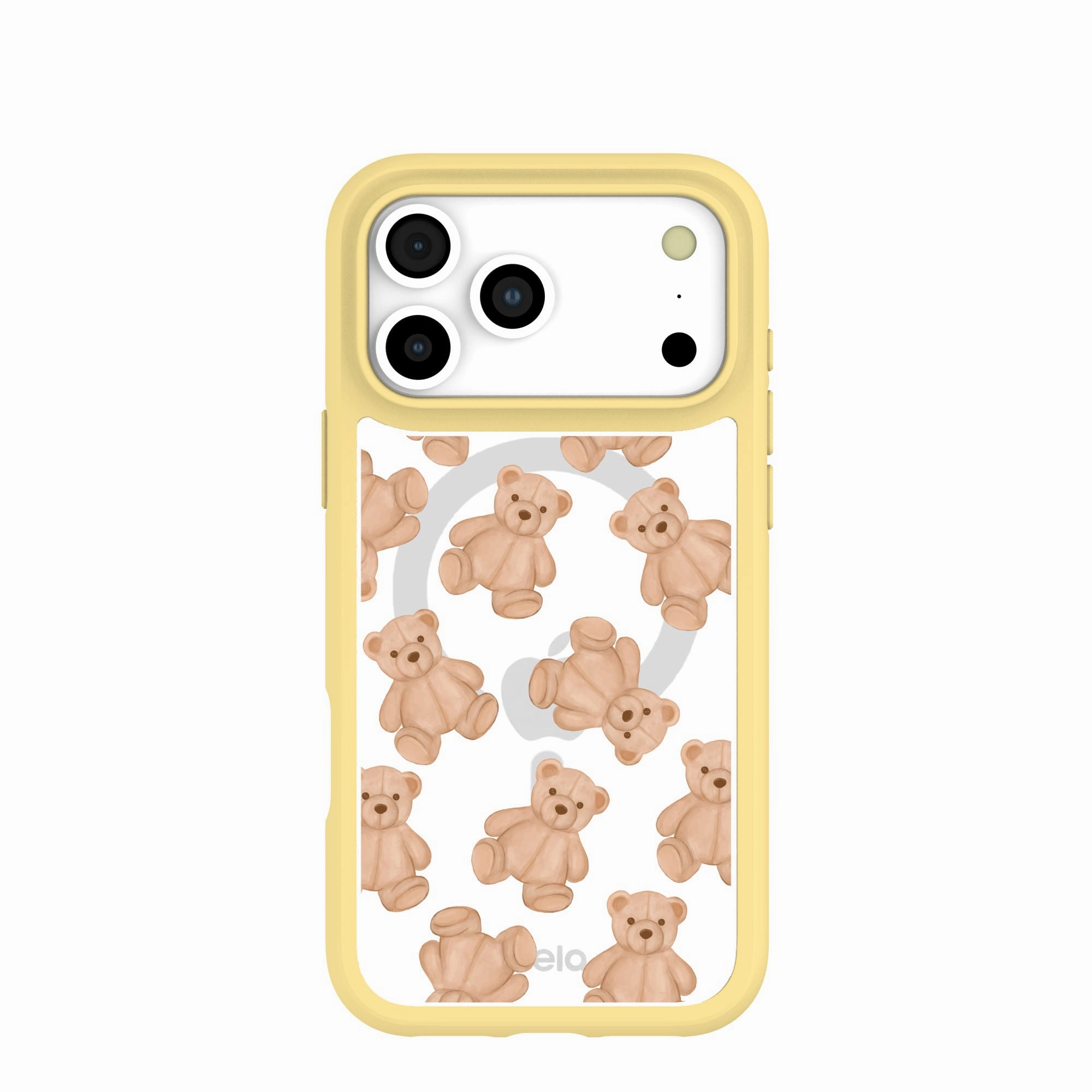 Clear Teddy Love iPhone 17 Pro Max Case With Sunbeam Ridge (MagSafe included) Hybrid Build Texture