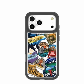 Clear Trail Stickers iPhone 17 Pro Max Case With Noir Ridge (MagSafe included) Hybrid Grip