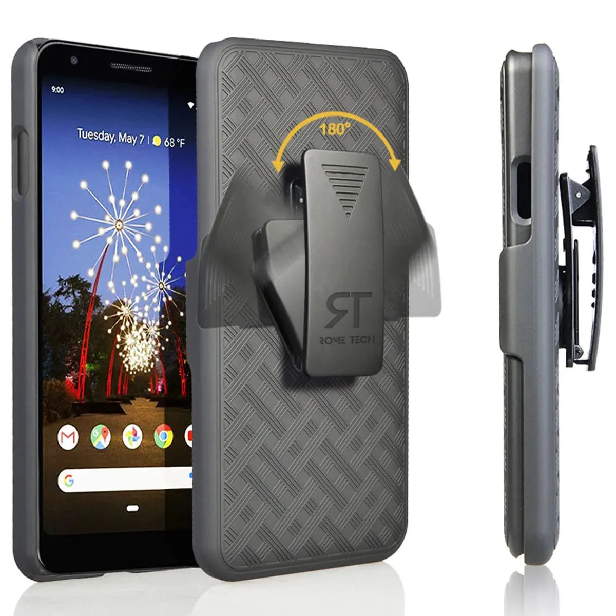 Comfort Shield Texture Google Pixel 3a Belt Clip Holster Phone Case