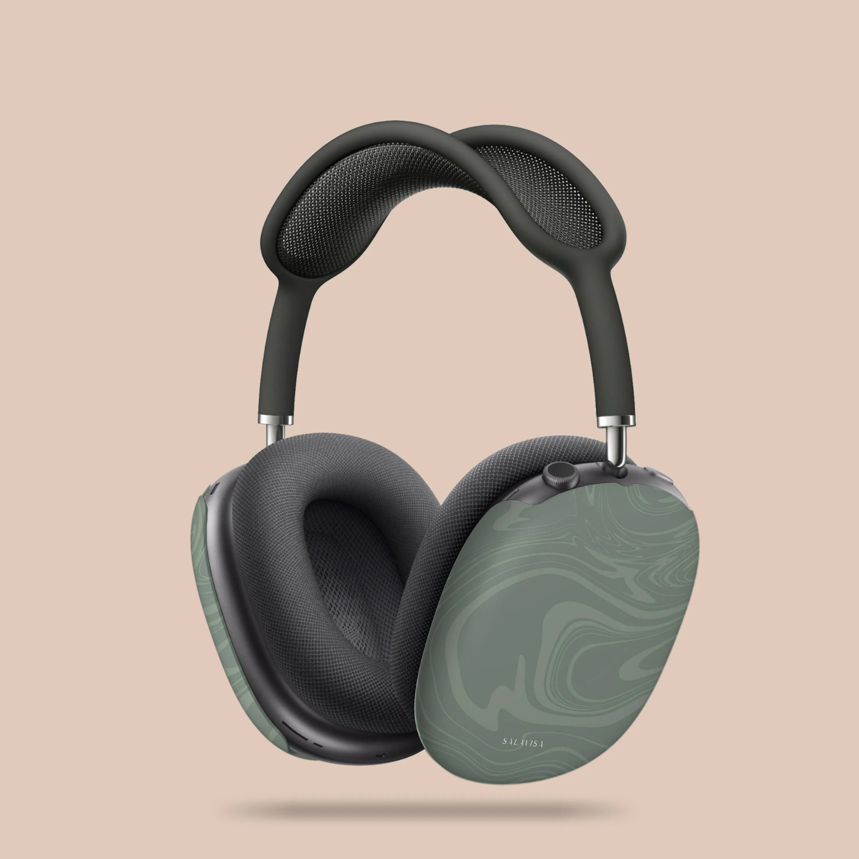 Light Green Swirl AirPods Max Case Durable Silicone Shell fashion lightweight commuter leather case