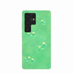 Sage Green Green Fields Samsung Galaxy S25 Ultra Case Flexible Material Matte Touch