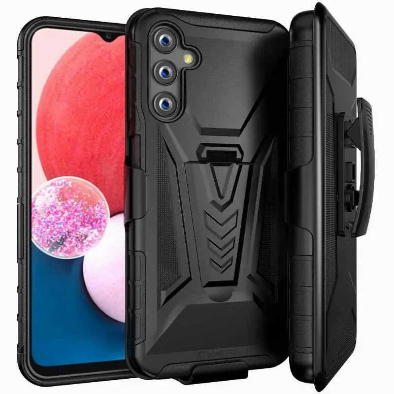 Samsung Galaxy A14 5G Dual-Layer Holster Case with Kickstand Vivid Detail