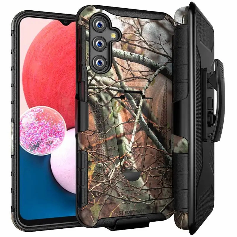 Personal Style Samsung Galaxy A14 5G Dual-Layer Holster Case with Kickstand