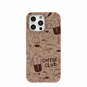 Strong Frame Trendy Layer Chocolate Brown Coffee Club iPhone 16 Pro Max Case