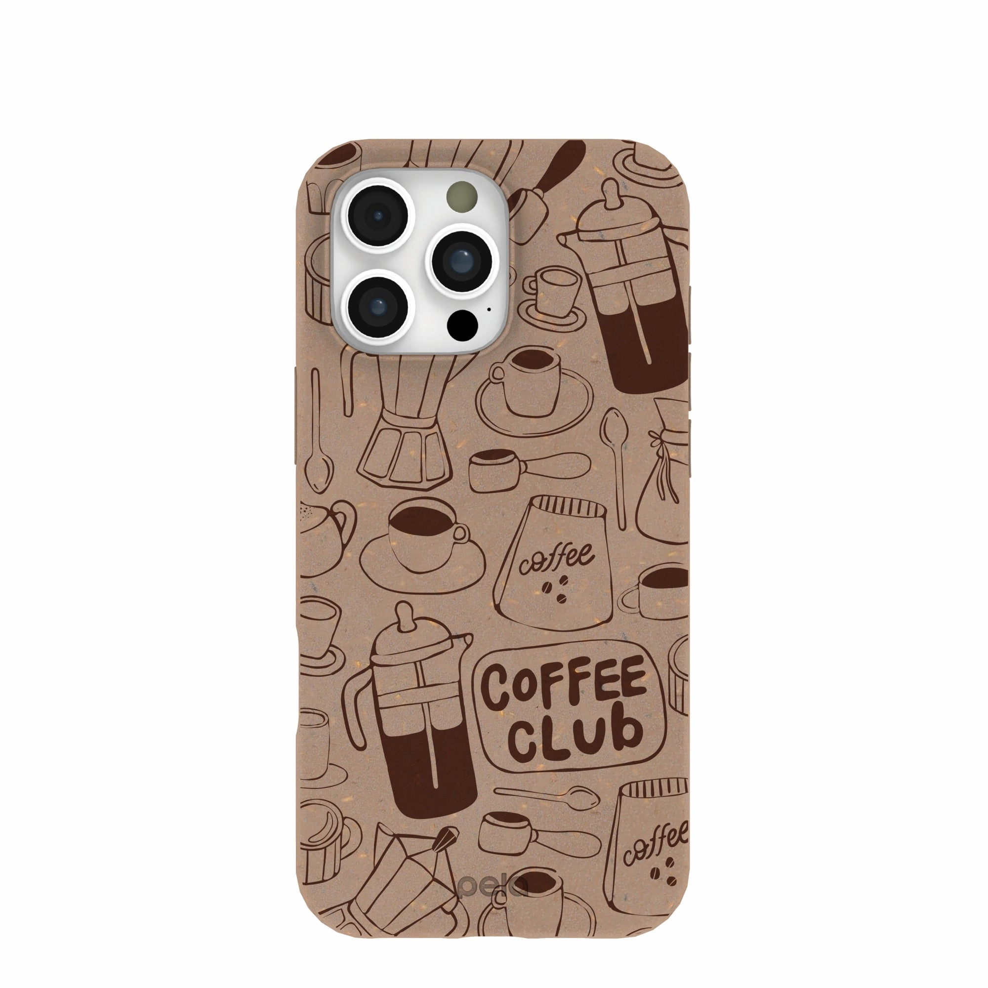Strong Frame Trendy Layer Chocolate Brown Coffee Club iPhone 16 Pro Max Case