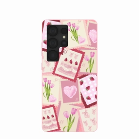 Elegant Touch Bubblegum Pink Love Letters Samsung Galaxy S25 Ultra Case
