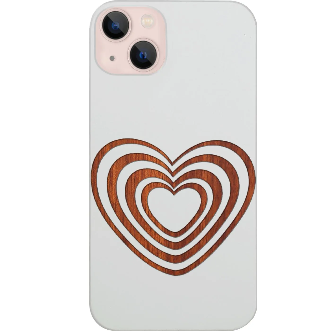 Outdoor Use Brown Retro Heart - Engraved Phone Case