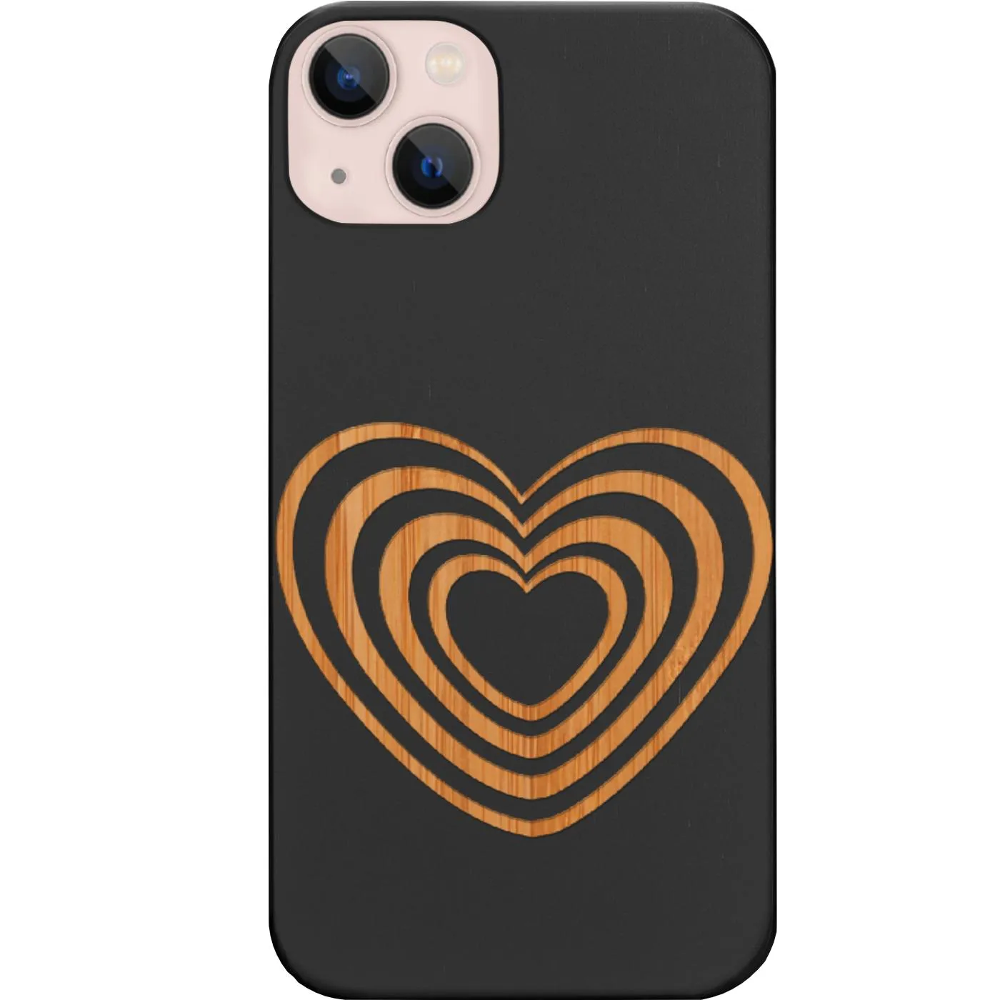 Brown Retro Heart - Engraved Phone Case Office Accessory