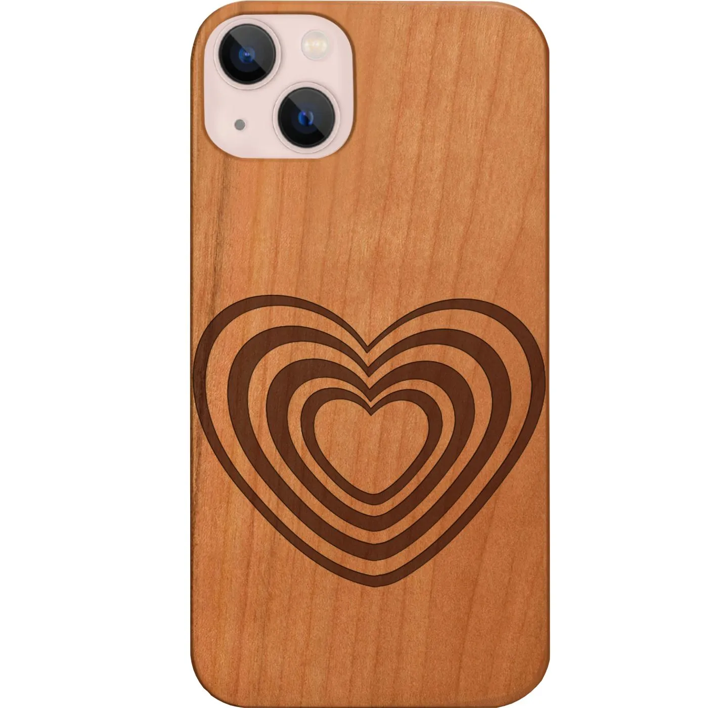 clean design Premium Quality Brown Retro Heart - Engraved Phone Case