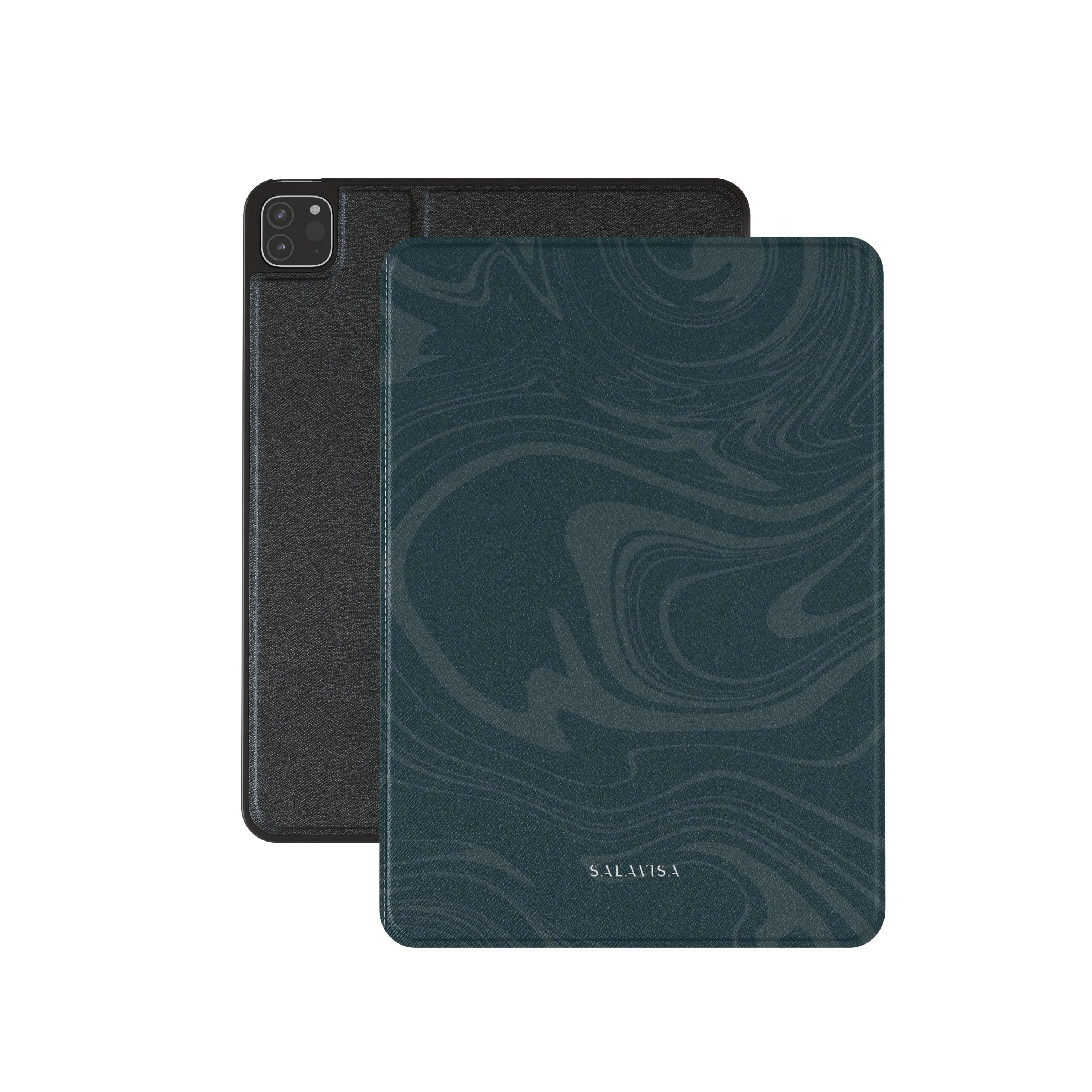 modern function folio elegant minimalist case Green Swirl iPad Case