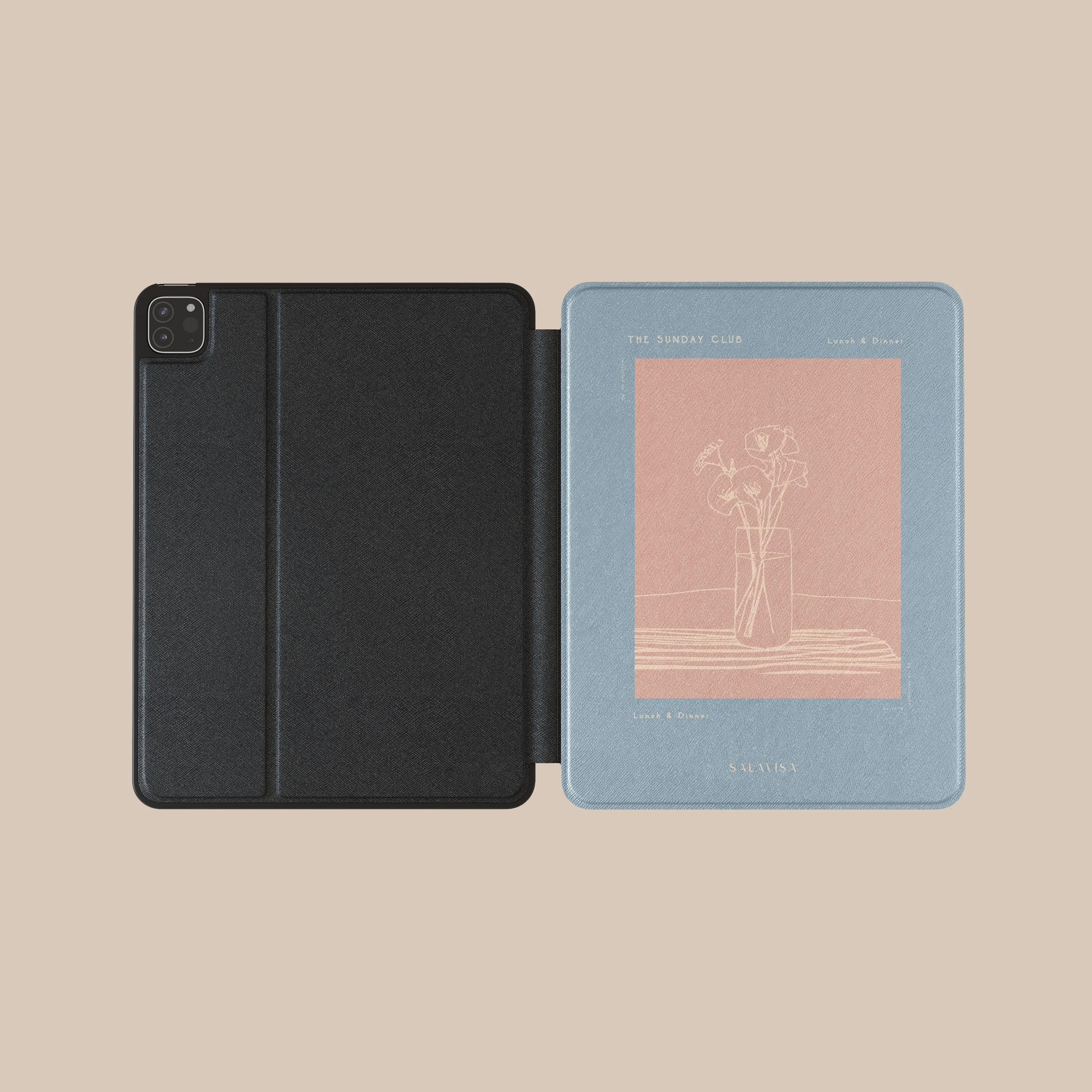 Blue Lunch & Dinner iPad Case Tablet Sleeve everyday travel case