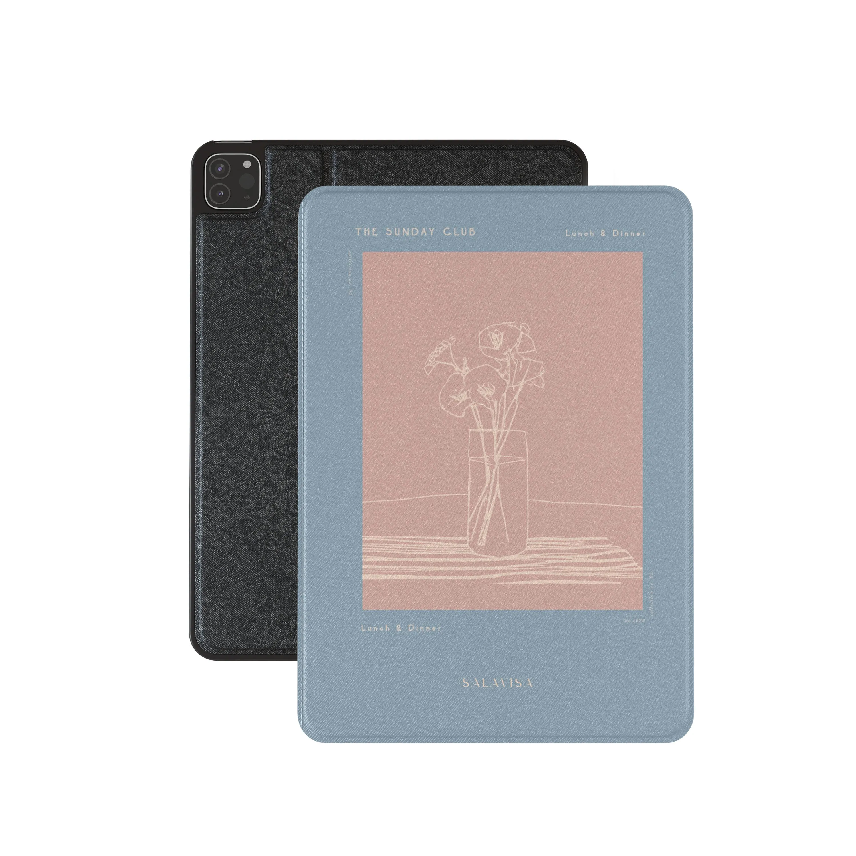 Blue Lunch & Dinner iPad Case Portable Organizer Magnetic Lock