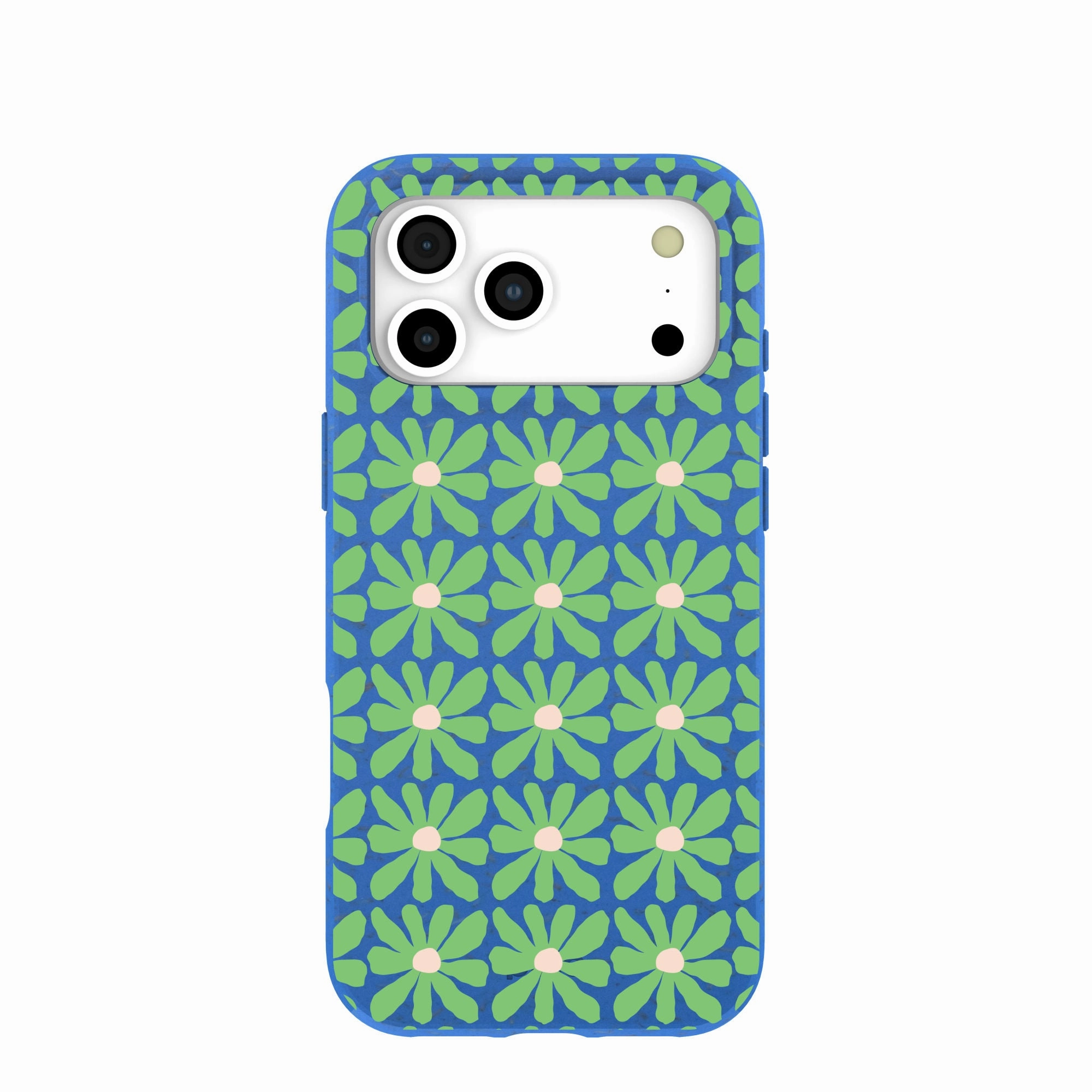 Slim Texture Grip Assist Electric Blue Flower Child iPhone 17 Pro Max Case