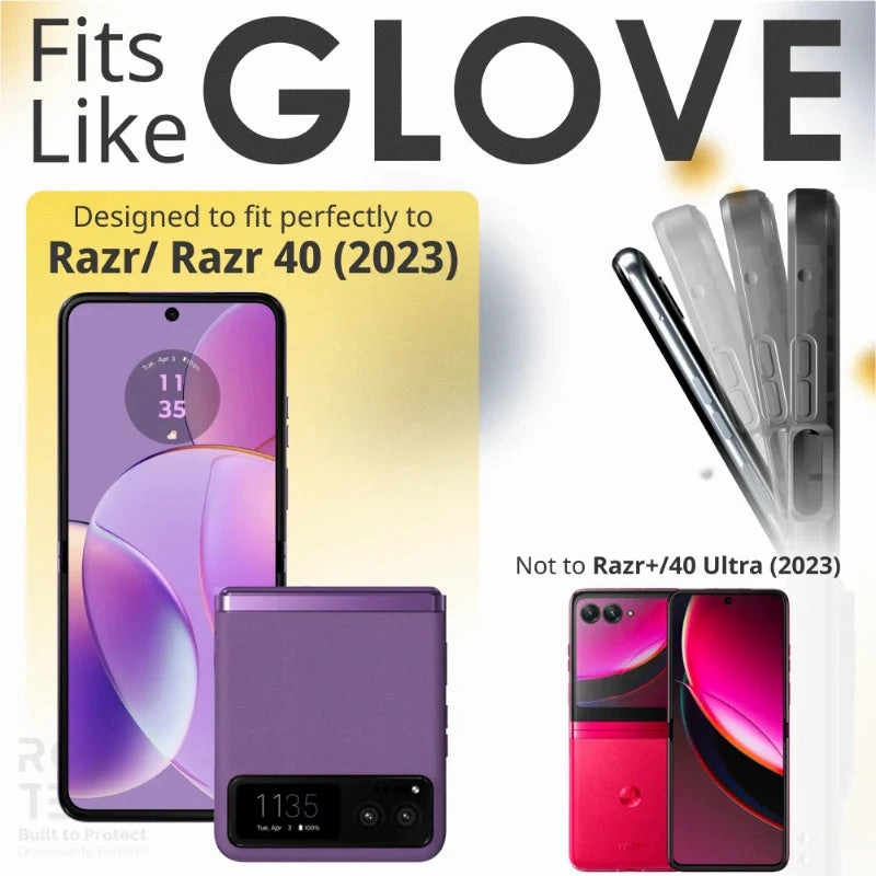Motorola Razr 2023/Razr 40 Armor Case with Camera Shutter Elegant Edge Polished Detail