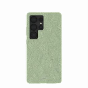 Sage Green Lushy Leaves Samsung Galaxy S25 Ultra Case Rugged Pattern Design