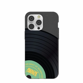 Black Vinyl Vibes iPhone 14 Pro Max Case Clear Design Soft edges