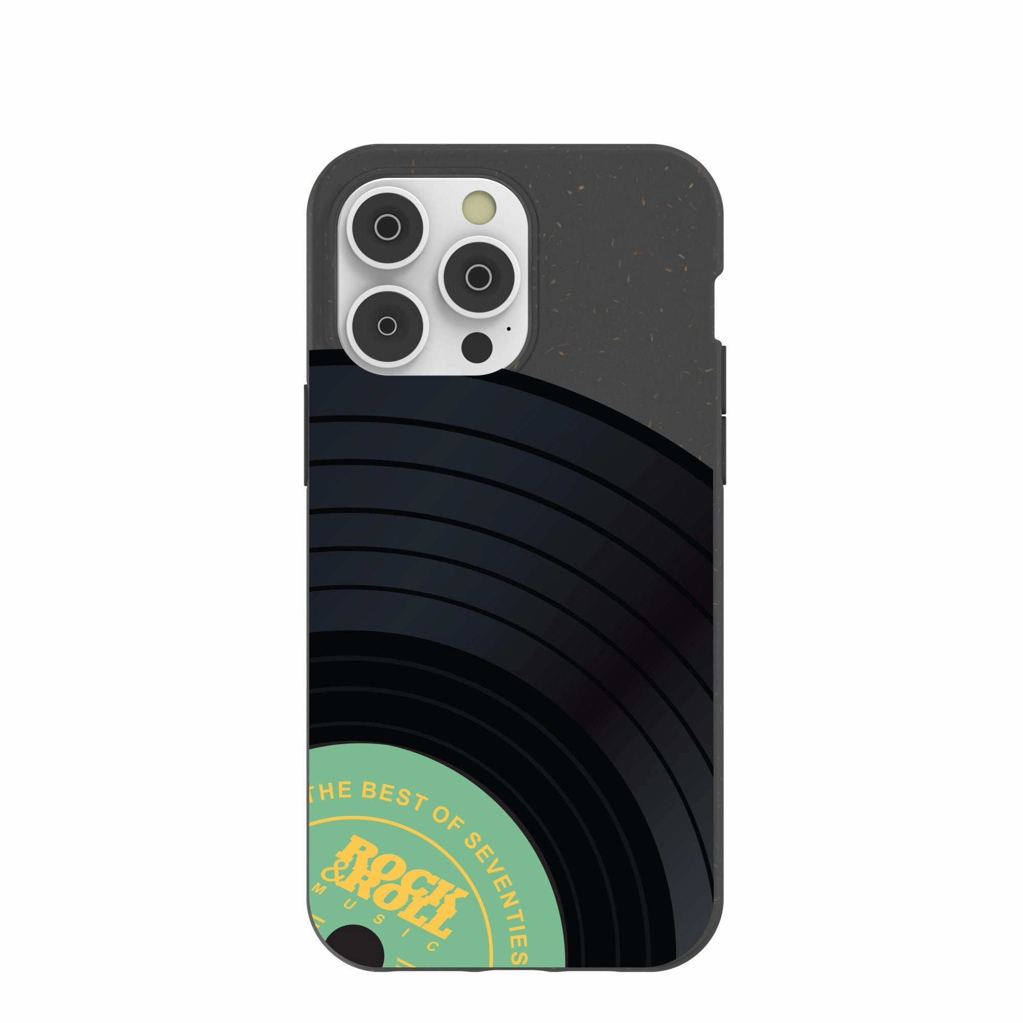 Black Vinyl Vibes iPhone 14 Pro Max Case Clear Design Soft edges