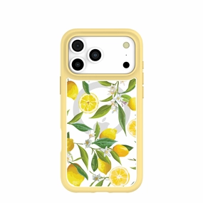 Clear Lemon Bloom iPhone 17 Pro Max Case With Sunbeam Ridge (MagSafe included) Rugged Edge Glossy Texture Layer