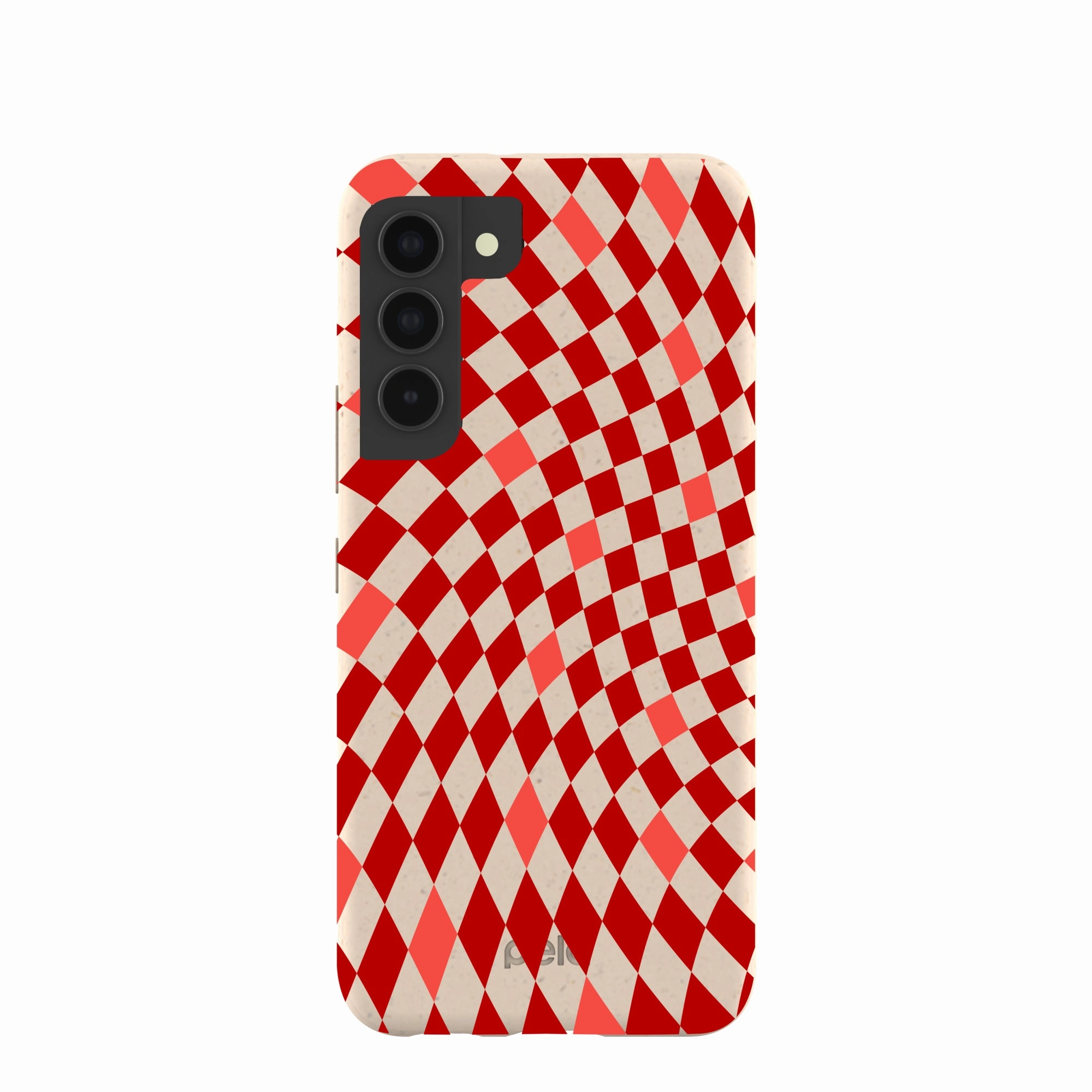 Seashell Red Checks Samsung Galaxy S22 Case Luxury Finish Texture