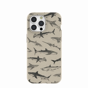 London Fog Shark World iPhone 15 Pro Max Case Smooth Pattern Finish