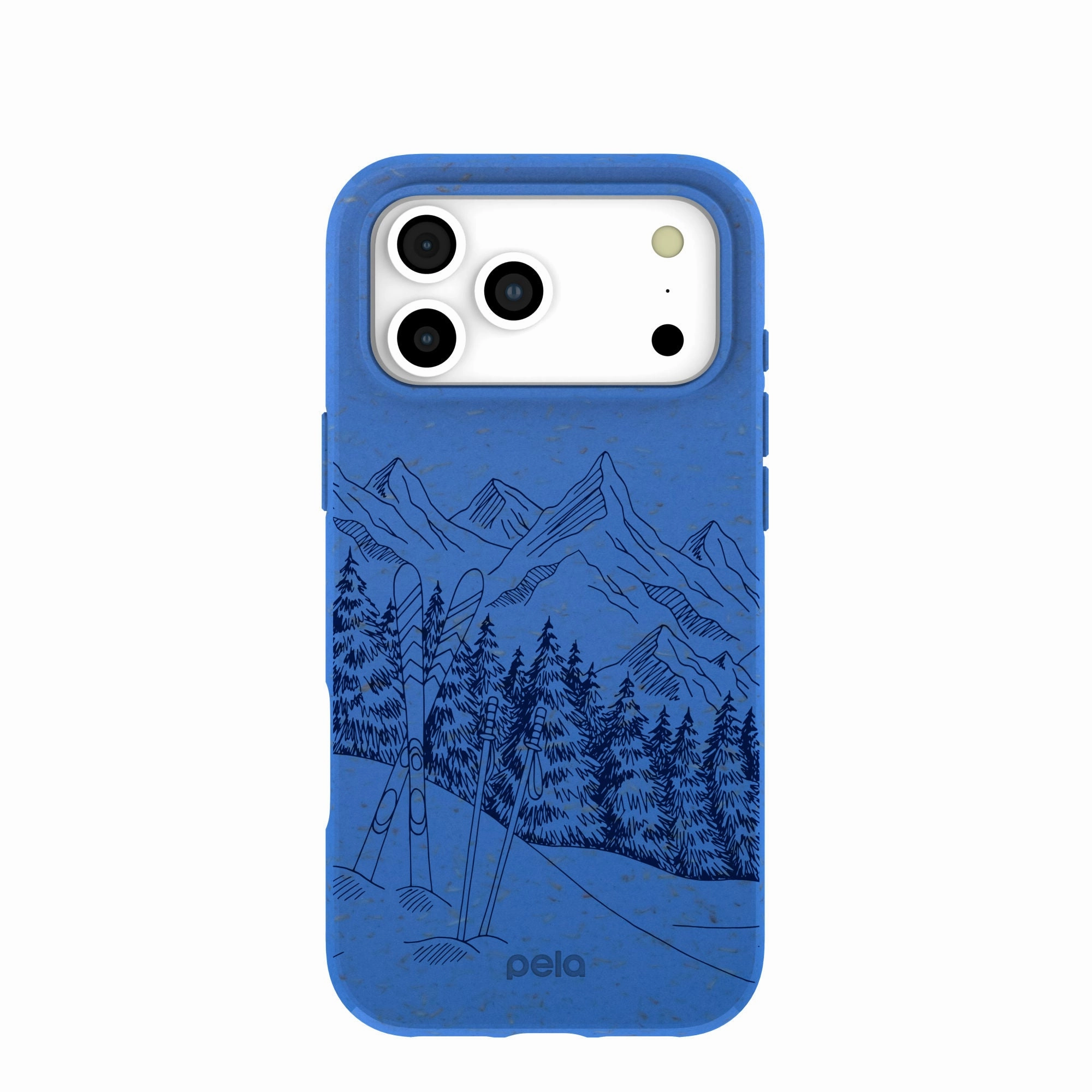 Electric Blue Backcountry Ski iPhone 17 Pro Max Case Comfort grip design