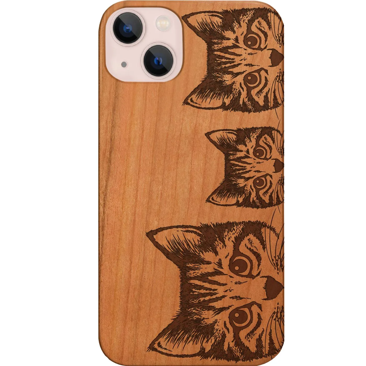 Modern Function Curious Cats - Engraved Phone Case