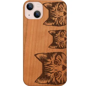 Modern Function Curious Cats - Engraved Phone Case