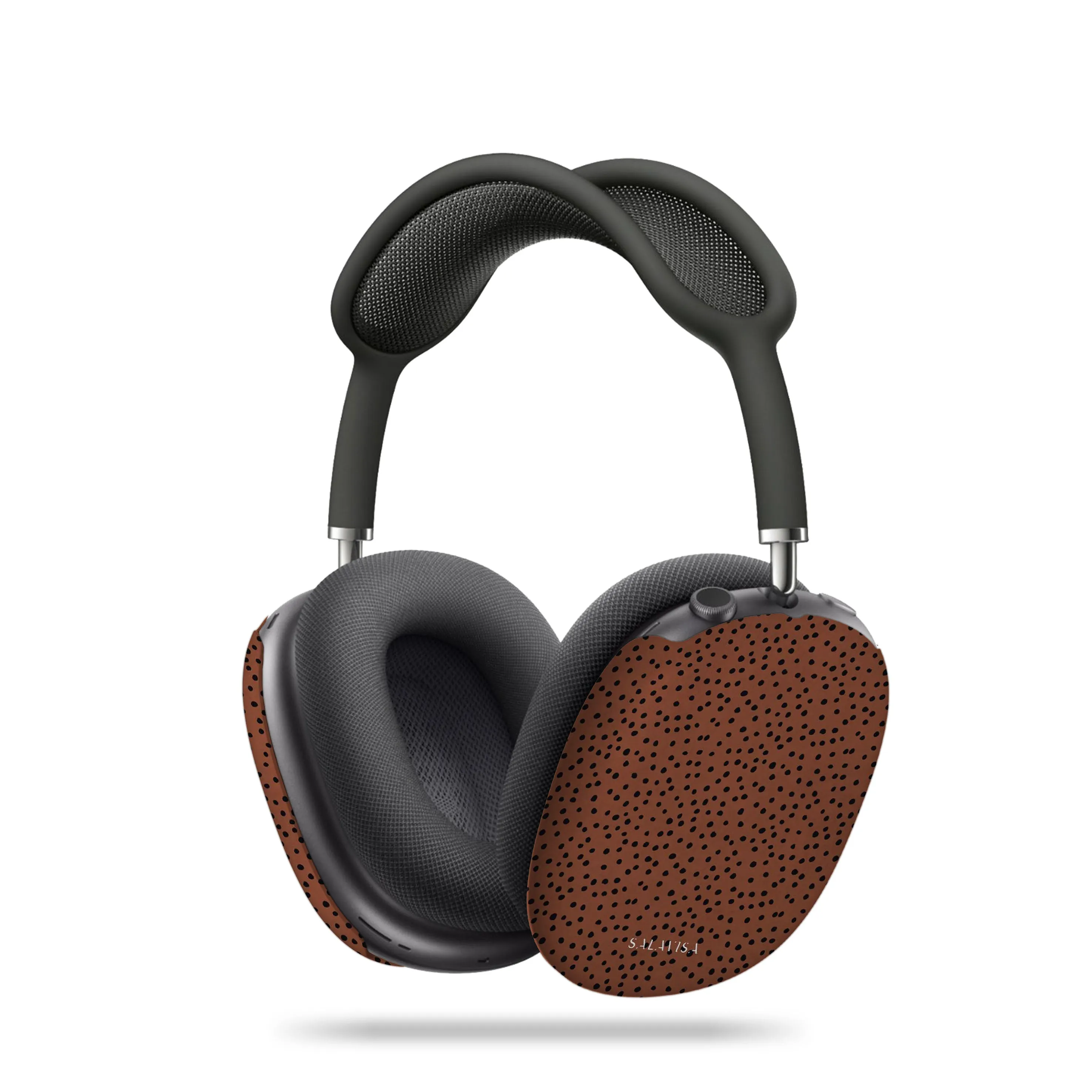 Orange Polka Dots AirPods Max Case leather grain finish