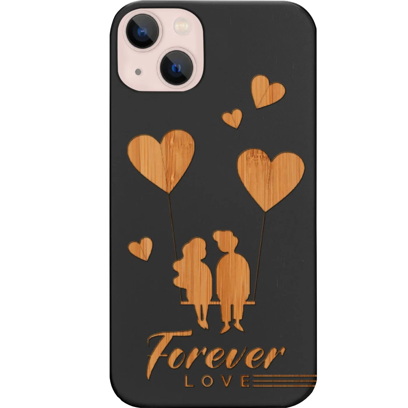 Cute Couple in Love - Engraved Phone Case Soft Edge Detail