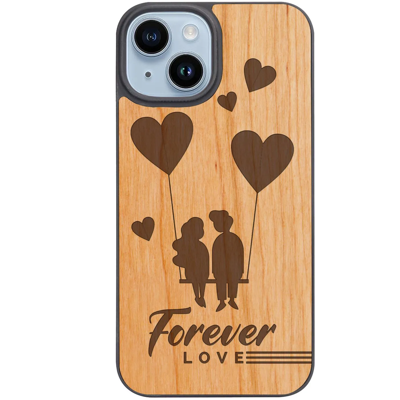 Cute Couple in Love - Engraved Phone Case Hybrid Build Texture Tactile Buttons