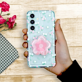 Cute Korean Floral Phone Gripper Case - Samsung custom design Everyday Function