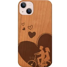 Bold colors High-End Detail Cycling Couple - Engraved Phone Case