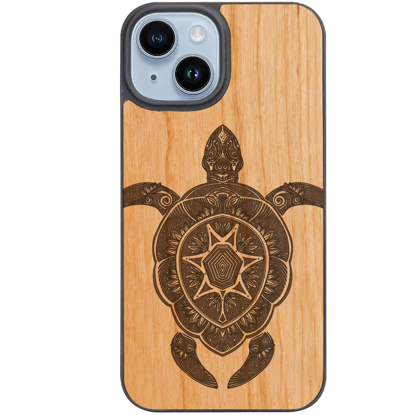 Ornate Turtle - Engraved Phone Case Hybrid Pattern Design