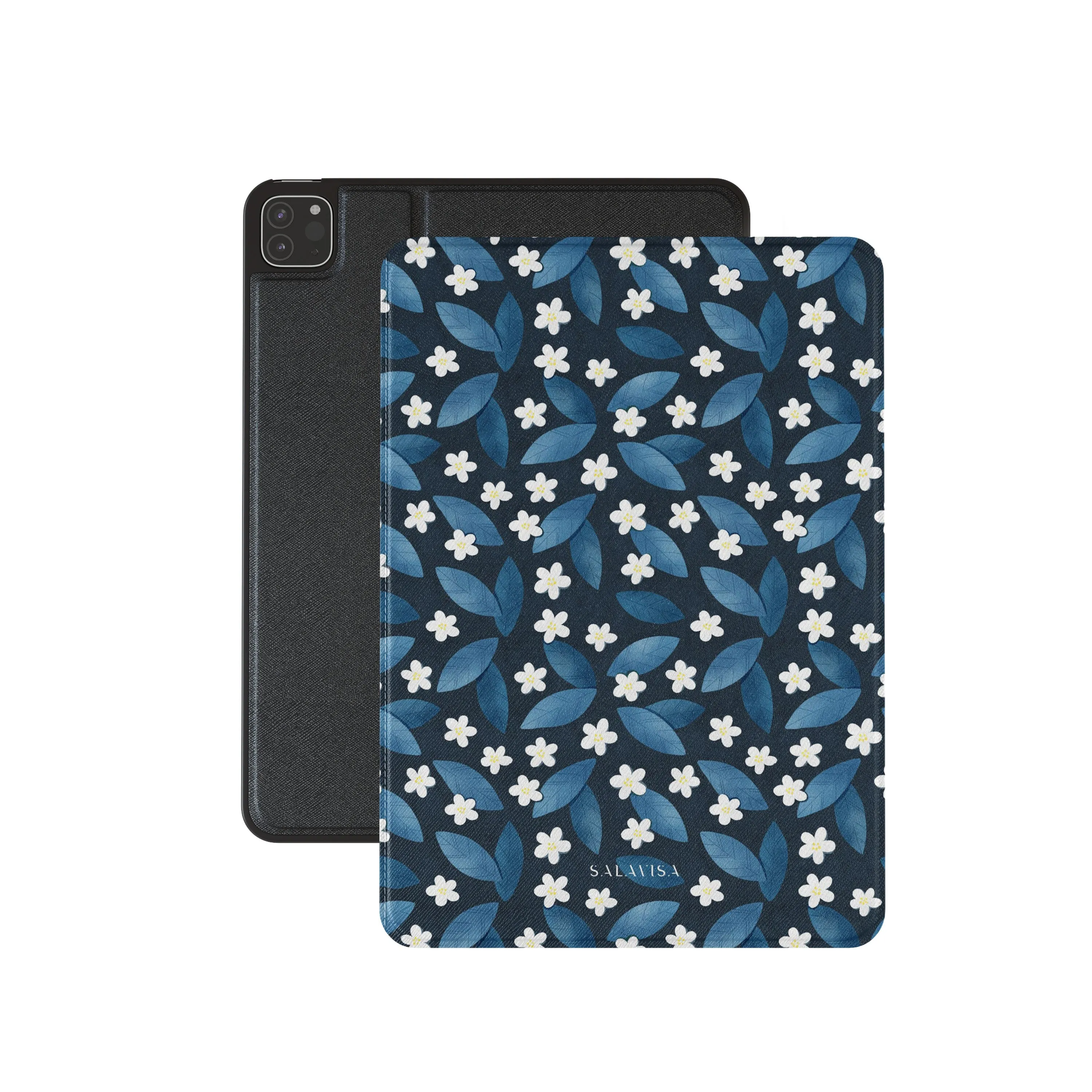Smart Cover Dark Blue Summer Leafs iPad Case