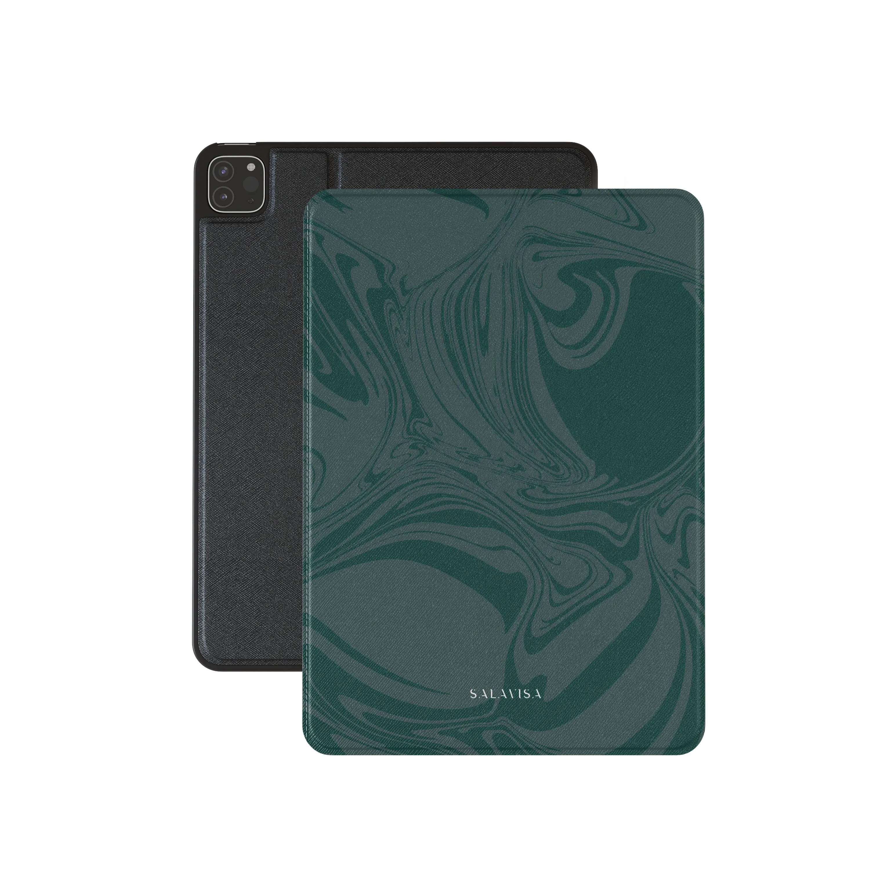 Tablet Armor Shield Pro Flex Durable Fabric Dark Green Swirl iPad Case