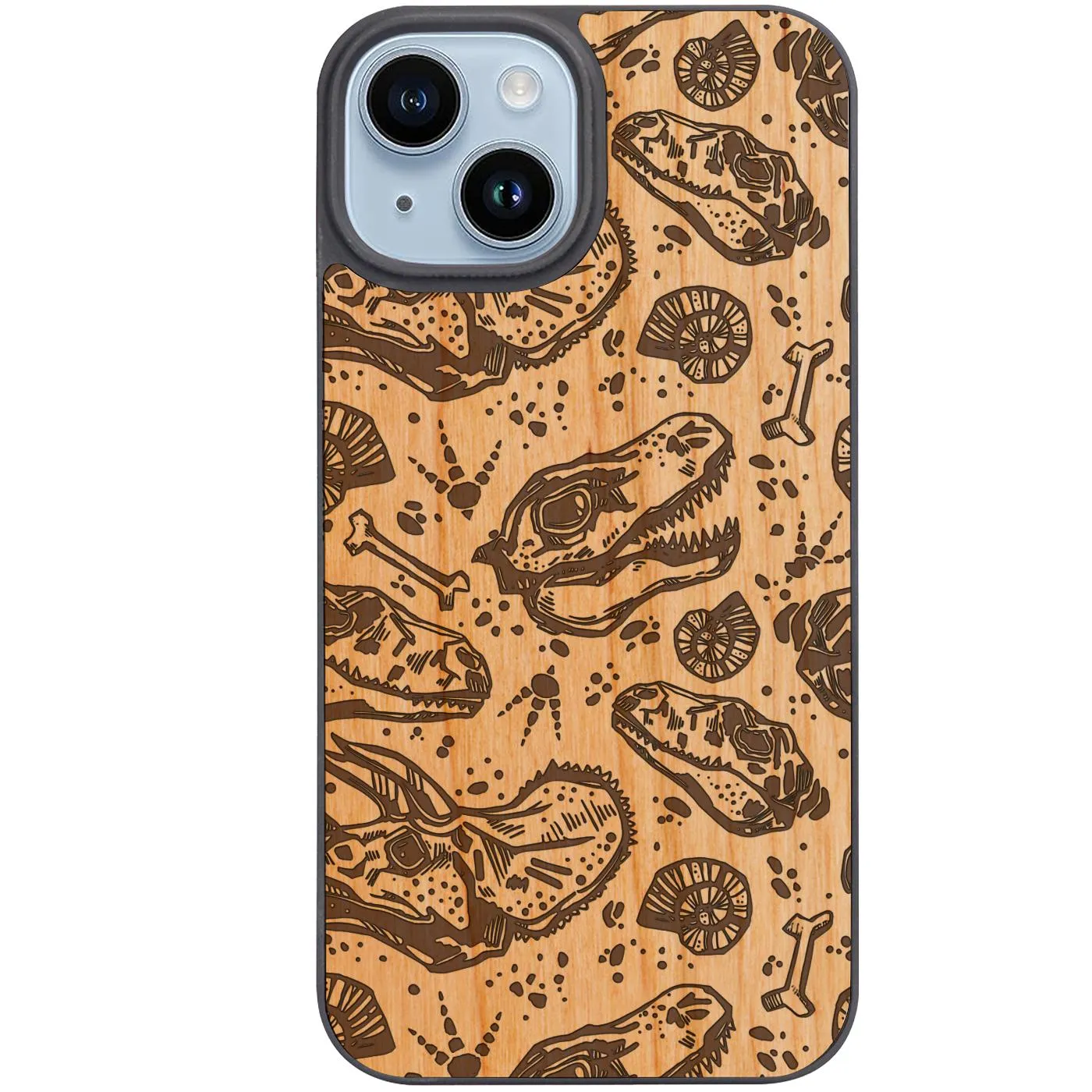 Scratch Resistant Modern Pattern Style Dinosaur Fossil - Engraved Phone Case