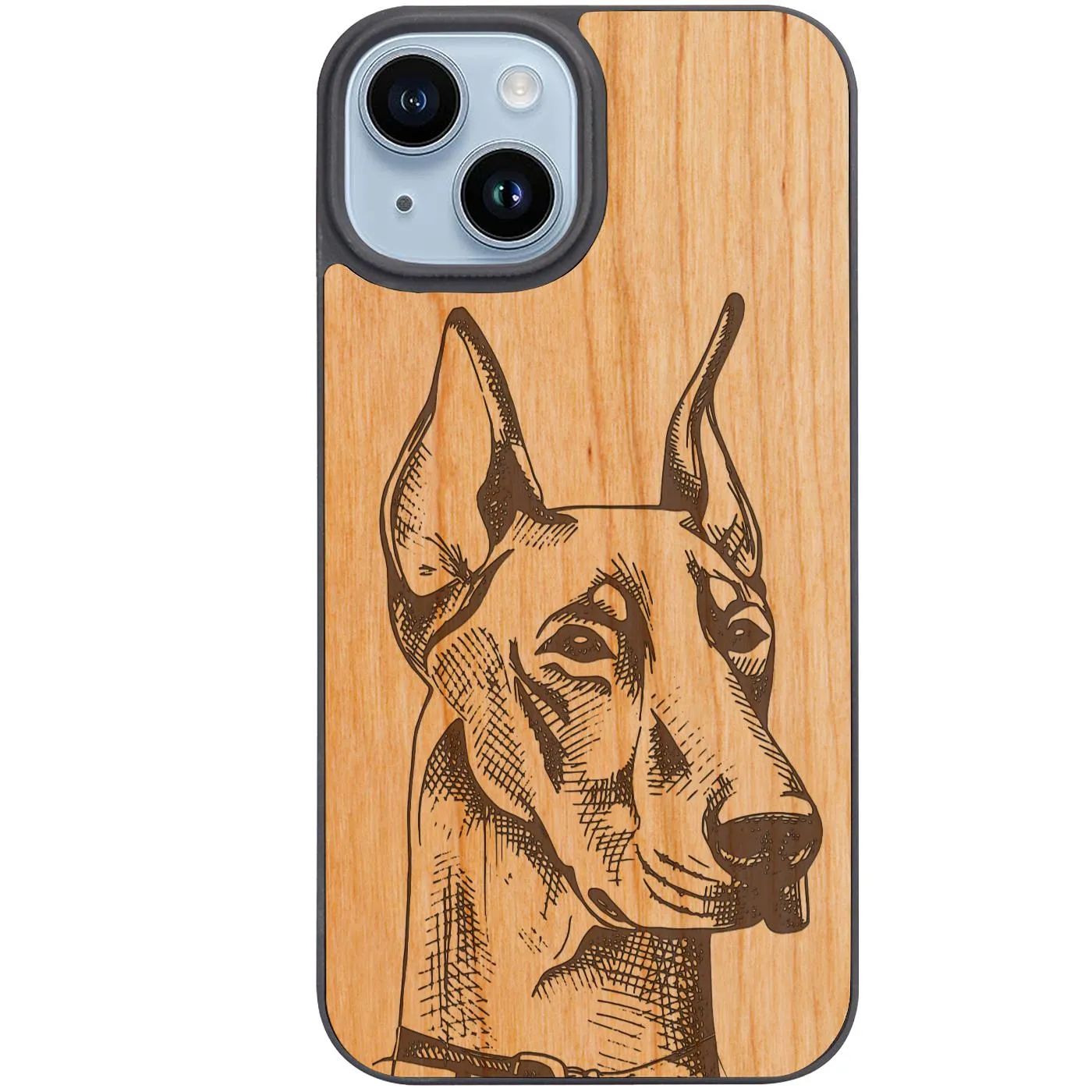 Doberman - Engraved Phone Case Raised Edges