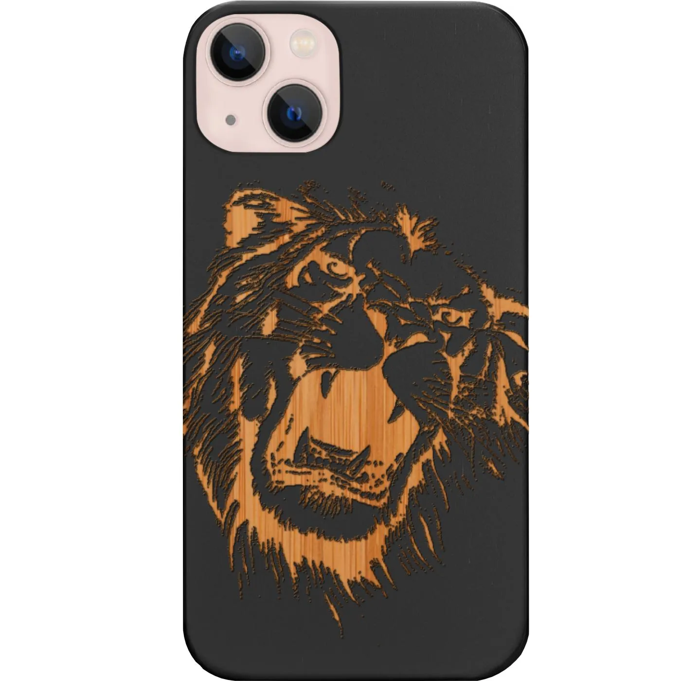 Lion Face 6 - Engraved Phone Case Vivid Detail Texture Transparent Shell