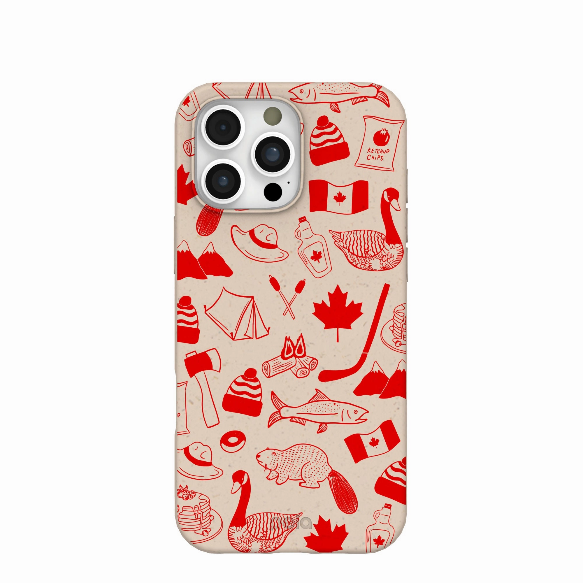 Carbon Fiber Seashell True North Red iPhone 16 Pro Max Case