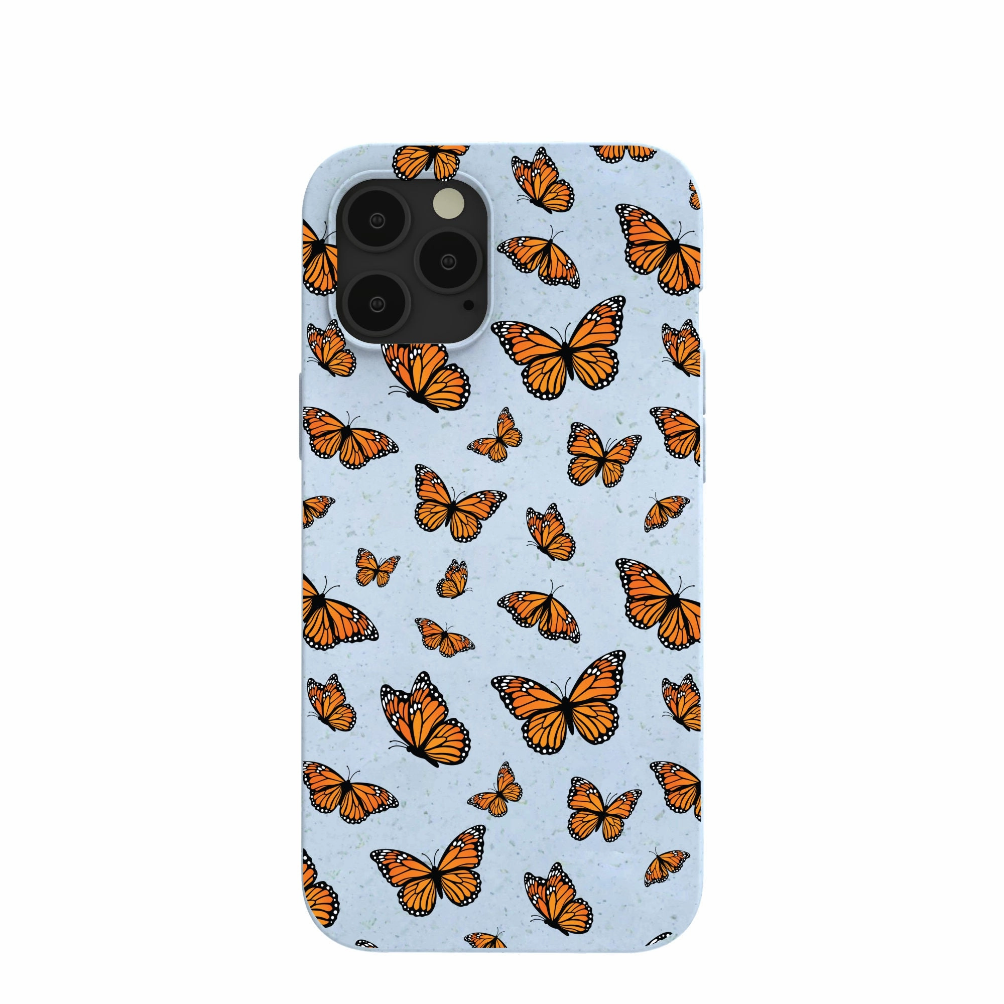 Powder Blue Monarchs in flight iPhone 12 Pro Max Case Vivid Detail Polished Touch