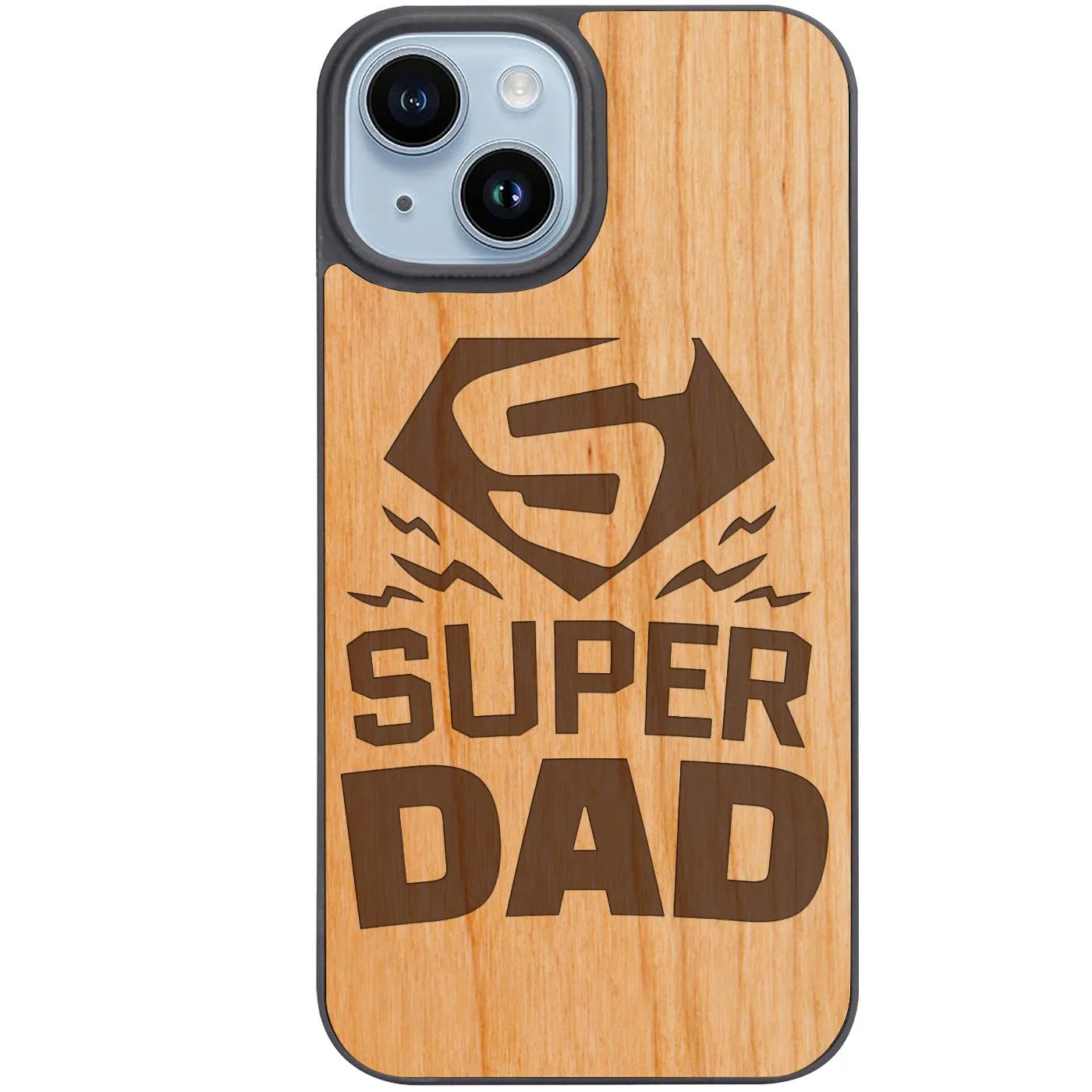 Color Gradient Textured Comfort Super Dad - Engraved Phone Case
