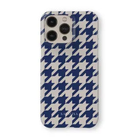 Matte Shield Trendy Pattern Blue Houndstooth Phone Case