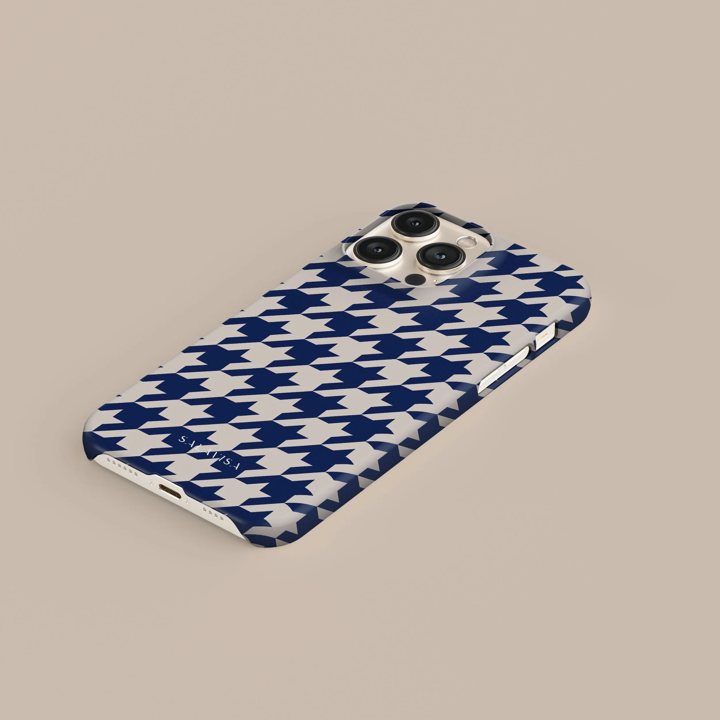 Blue Houndstooth Phone Case Compact Style Compact Shell