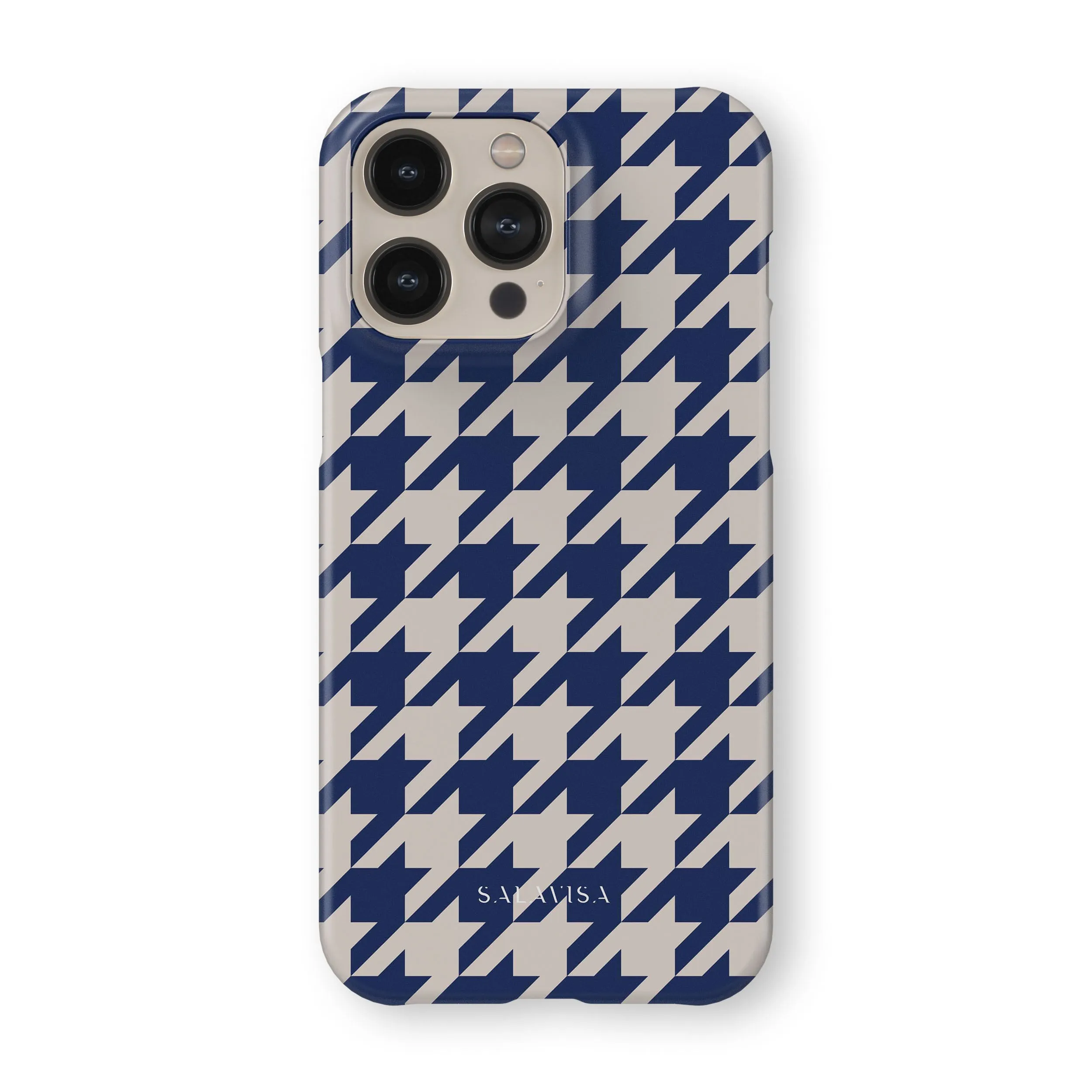 Matte Shield Trendy Pattern Blue Houndstooth Phone Case