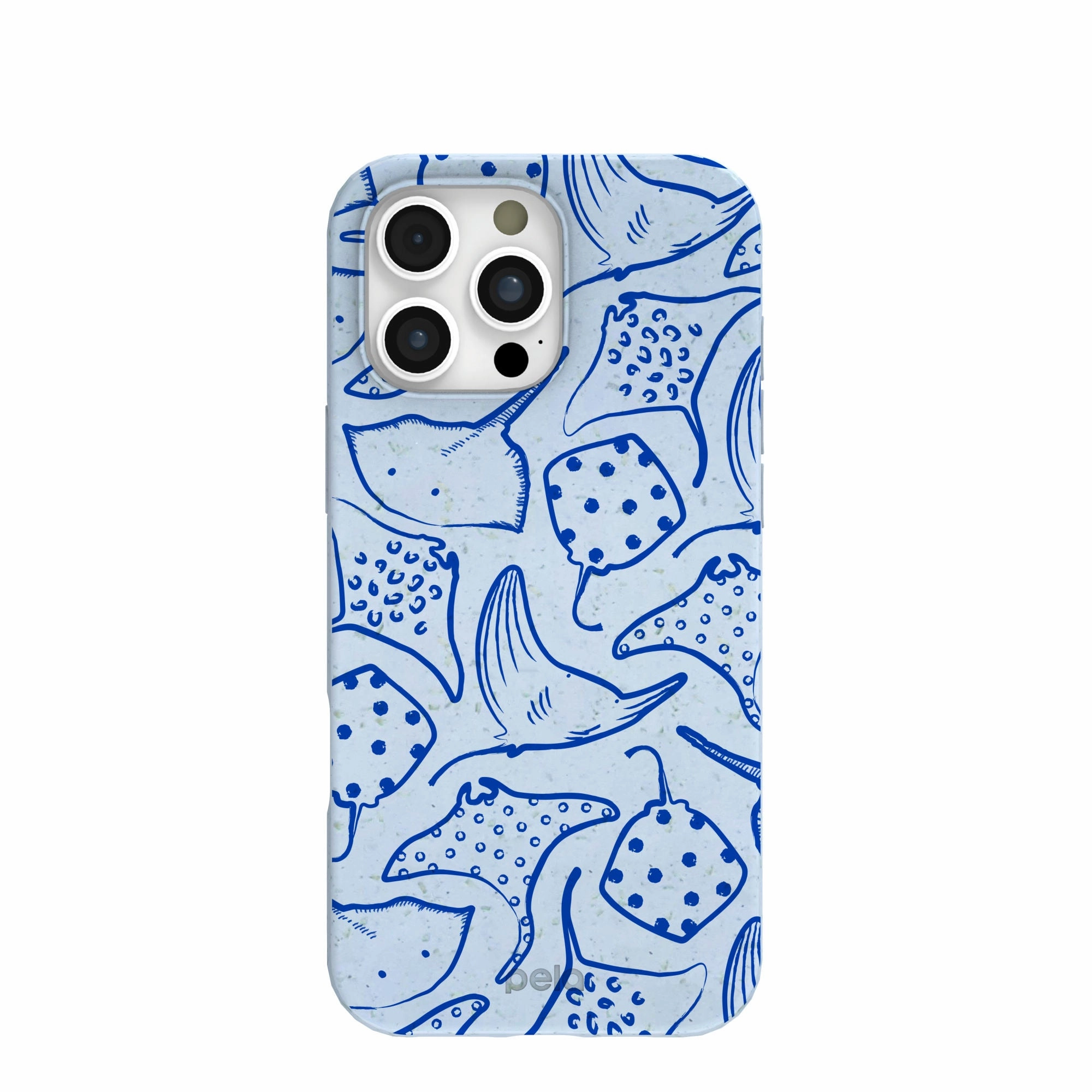 Rugged Look Artistic Print Powder Blue Stingray Fever iPhone 16 Pro Max Case