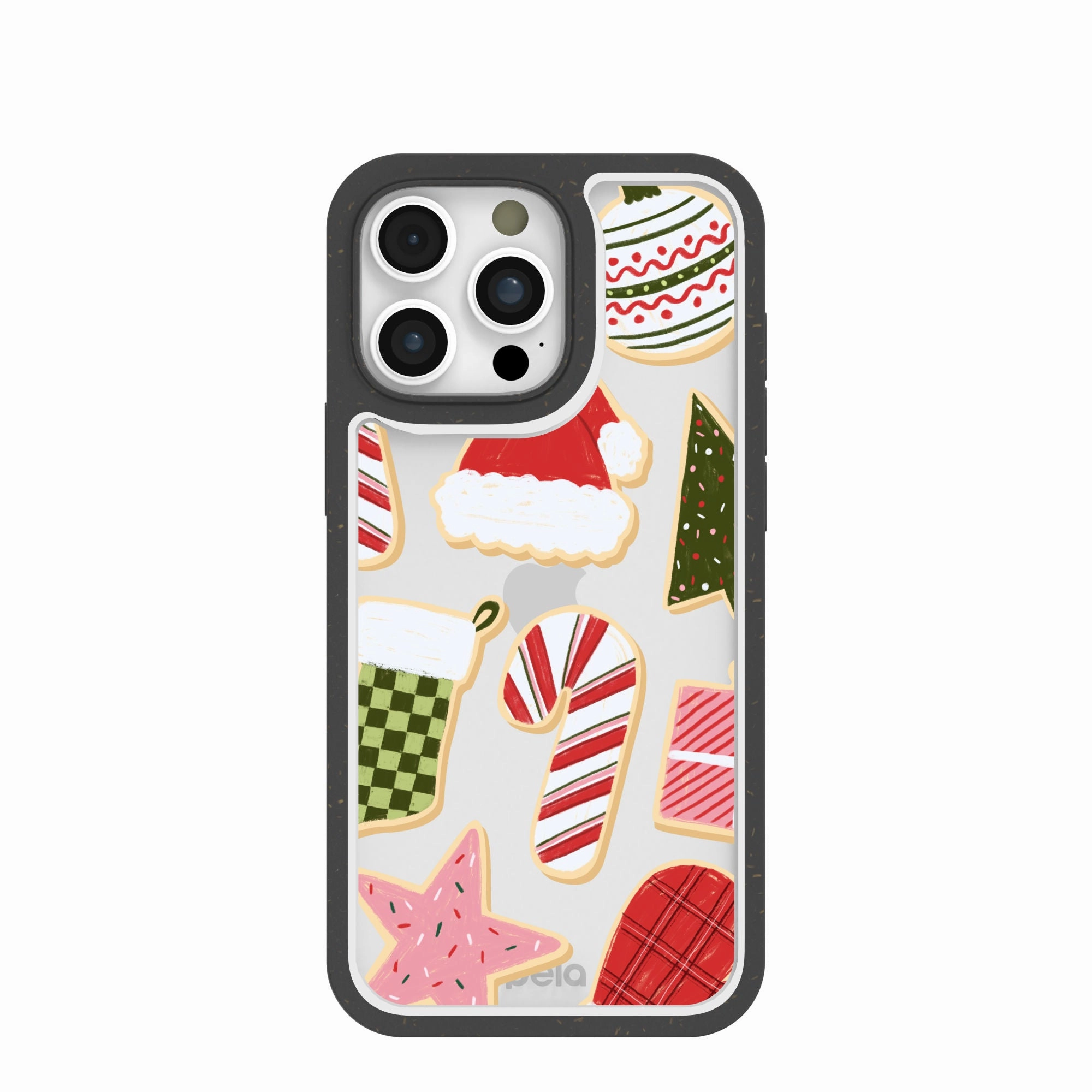 Clear Festive Cookies iPhone 16 Pro Max Case With Black Ridge Shock Layer